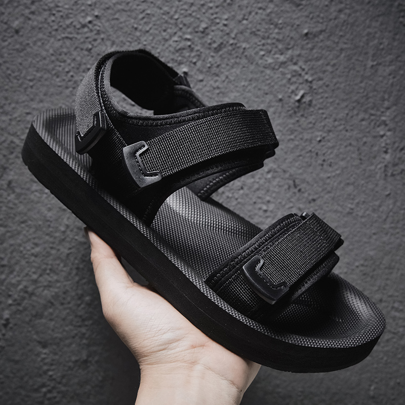 Men Shoes Velcro - Verstellbare flache Sandalen für breiten Fuß,