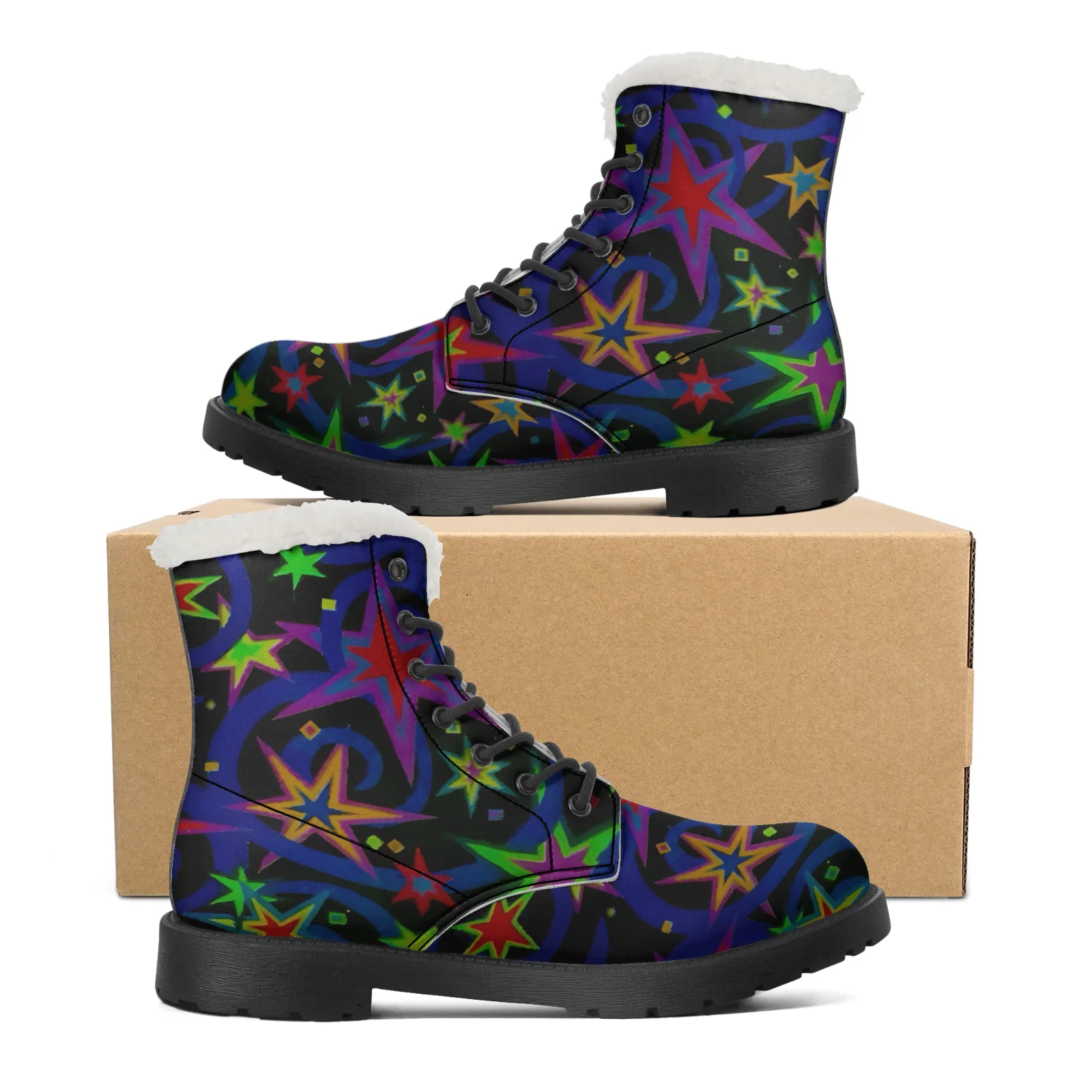 Men Shoes Eu To Us - Starlit Sky Plüsch-Schneestiefel für Männer und