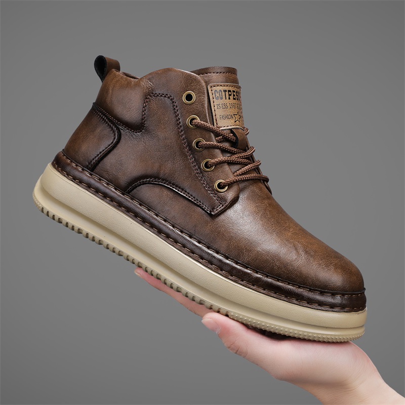 Men Shoes Everyday - Handgefertigte Retro-High-Top-Freizeitschuhe für Herren, stilvolle, ultraleichte