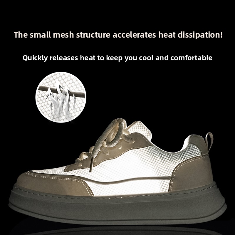 Men Shoes Eu To Us - Atmungsaktive Mesh-Plattform-Skateschuhe für Herren, Sommer, leichte,