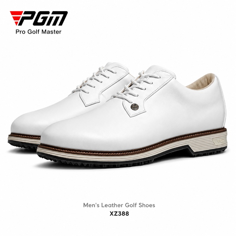 Men Shoes Eu To Us - PGM Herren-Golfschuhe aus Rindsleder, ohne Spikes,