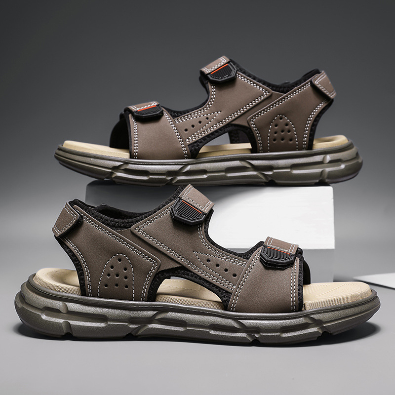 Men Shoes Velcro - Sommer-Outdoor-Sandalen für Herren, rutschfest, verschleißfest, weiche