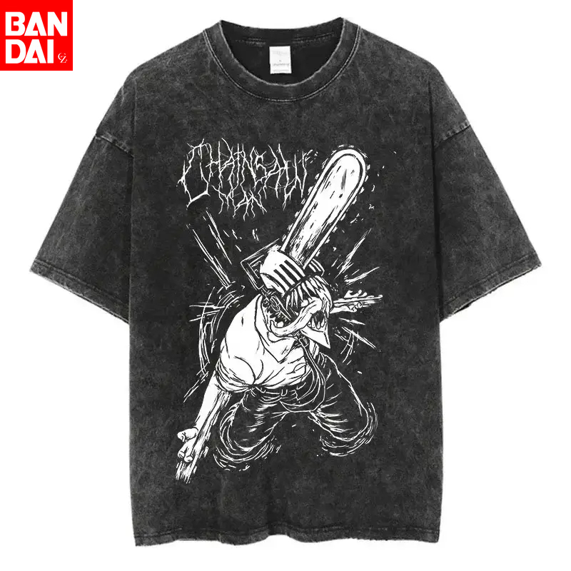Men Shoes Japan - Chainsaw Man Denji Weißes Metall-Grafik-T-Shirt 2026