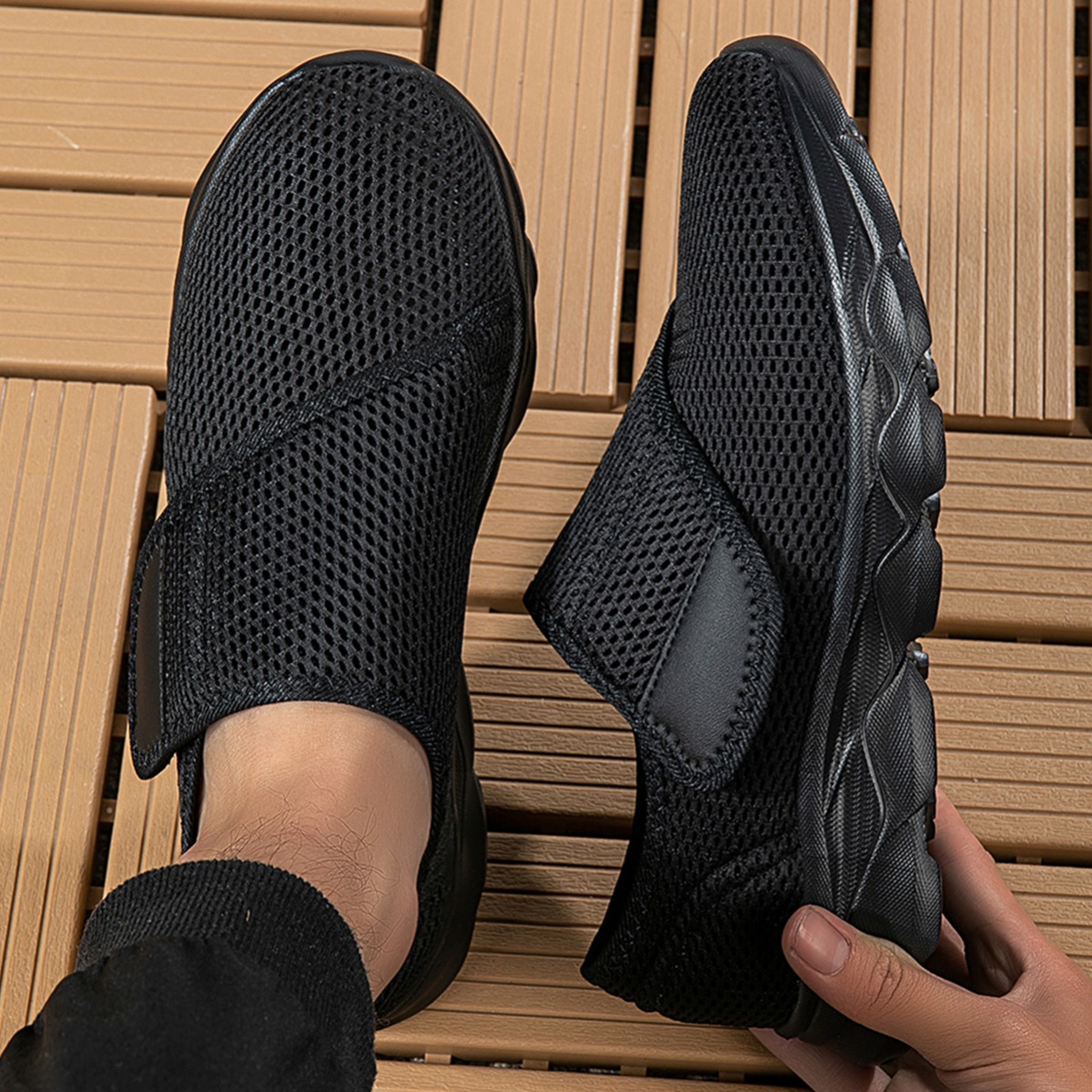 Neue atmungsaktive Mesh-Wander – Men Shoes Velcro Bewertung und Preis