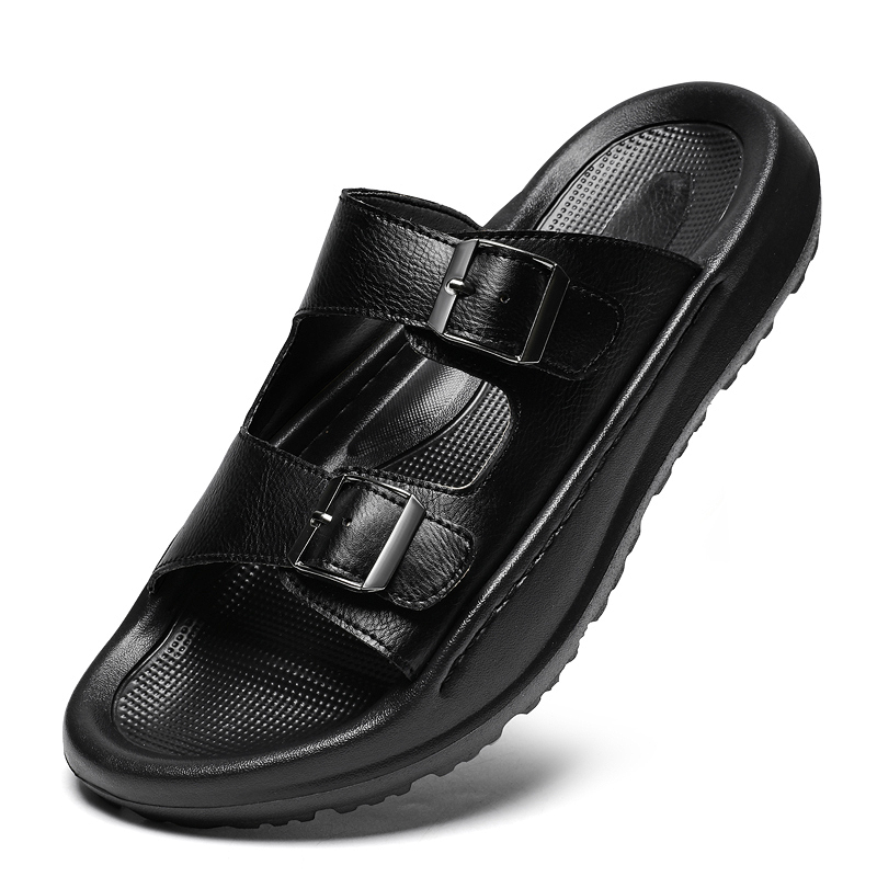 Herren-Slip-On-Sandalen, Leder – Men Shoes Velcro Bewertung und Preis