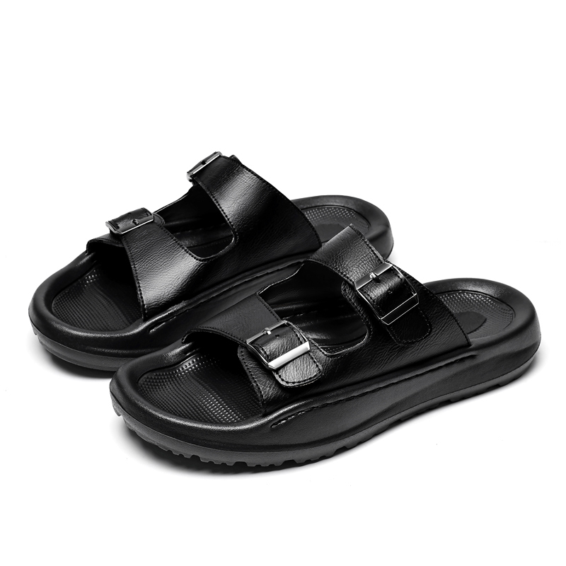 Herren-Slip-On-Sandalen, Leder – Men Shoes Velcro Bewertung und Preis